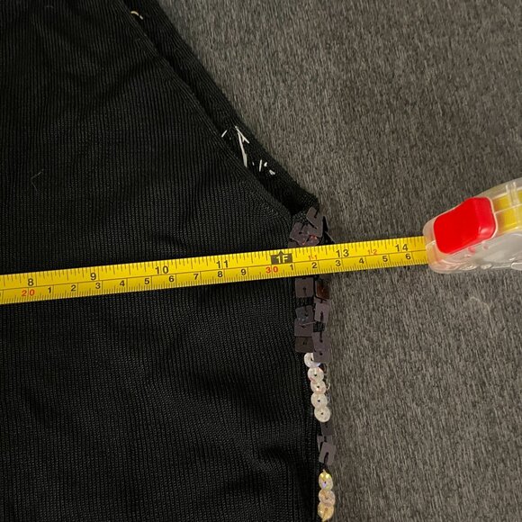 Forever Partners Women's Black/Gold Sequin Halter Top, Size S - Picture 5 of 6